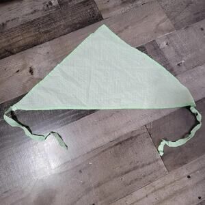 Vintage handmade hair accessory, Green & White Handkerchief/Head Scarf